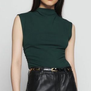 Reformation || Lindy Knit Top in Forest, practically new